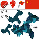 Map of Chongqing with Divisions
