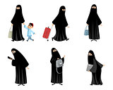 Arab women in black hijab