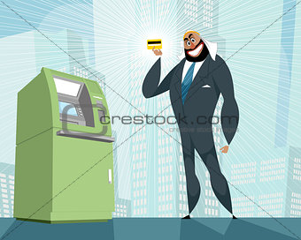 Arab businessman and bank card