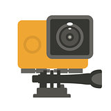 Simple action camera icon - flat video cam 