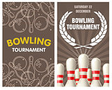 Bowling party flyer with skittles and bowling balls