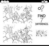 find the difference with animals coloring book