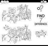 spot the difference with animals coloring book
