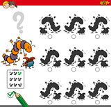 educational shadow game with insect characters