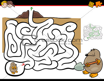 maze activity with mole animal