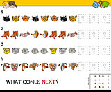 educational finish the pattern game with pets
