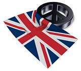 peace symbol and flag of the uk - 3d rendering
