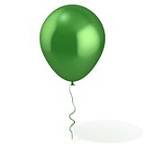 Green balloon with ribbon