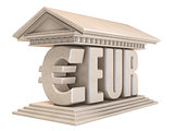 Euro EUR currency sign temple 3D