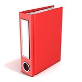 Red office folder, standing. 3D