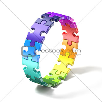 Colorful puzzle ring 3D