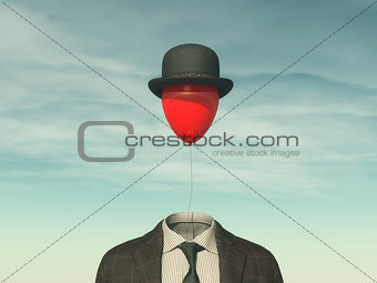  Man with a red balloon