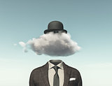 Businessman with a cloud