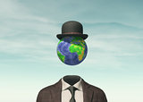 Business man with Earth globe