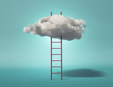 Ladder leading to a clouds