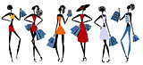 Fashion girls with shopping