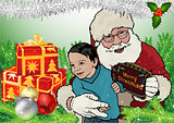 Christmas Greeting Card with Santa Claus
