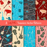 Set of musical seamless patterns