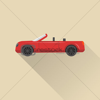 Flat style cabriolet car icon
