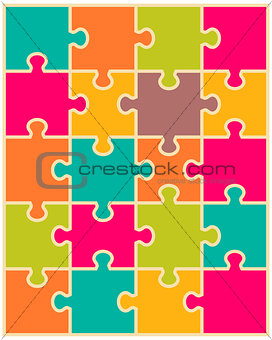 colorful puzzle, separate pieces