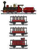Vintage red steam train