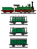 Vintage green steam train