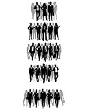Groups of businessmen silhouettes