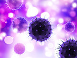 3D medical background with virus cells 