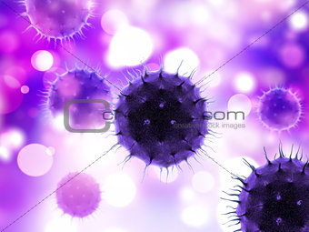 3D medical background with virus cells 
