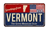 Greetings from Vermont vintage rusty metal sign