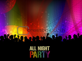 All night party poster or banner