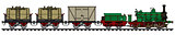 Historical freight steam train