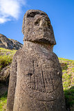 Moai statue on Rano Raraku volcano, easter island
