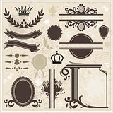 Collection of design elements on vintage background