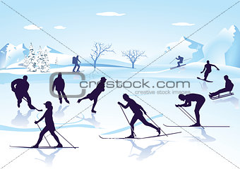 Winter sports Ice skating, Skiing,