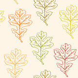 Seamless pattern with oak leaves