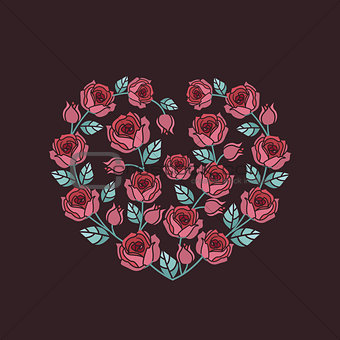 Background with red roses