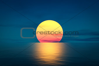great sunset over the ocean
