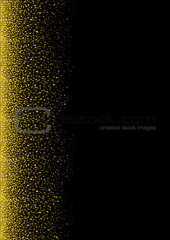 Golden Snow on Black Background