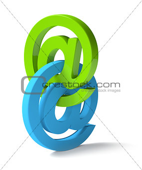 3D email signs tangled together