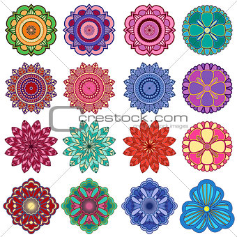 Set of twenty five stylish color flowers