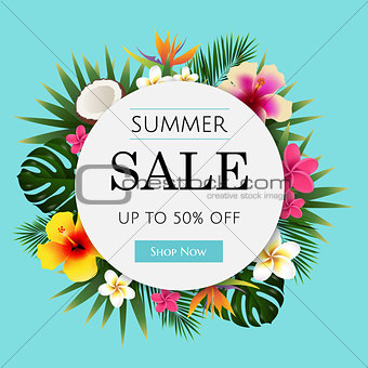 Summer Sale Tropical Banner
