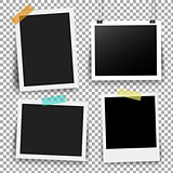Photo Frame Set With Adhesive Tape In Transparent Background