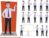 Set of business character