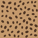 Abstract coffee beans pattern brown background