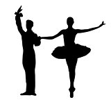 Couple ballet dancers