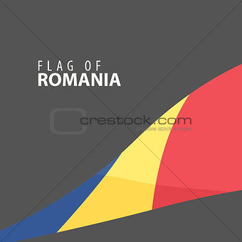 Flag of Romania against dark background