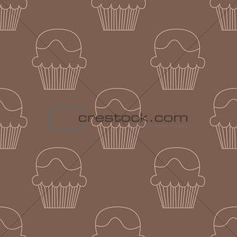 Cream choco cake seamless pattern