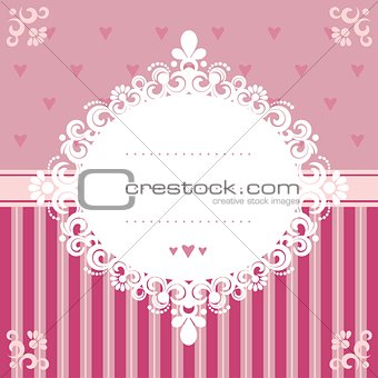 Invitation card in pink tones