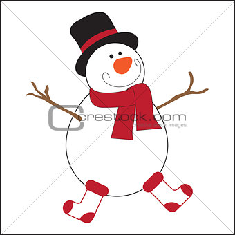 Cute snowman on white background